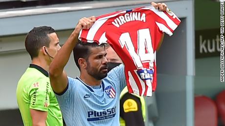 Diego Costa dedicated his goal for Atletico Madrid to women&#39;s player Virginia Torrecilla. 