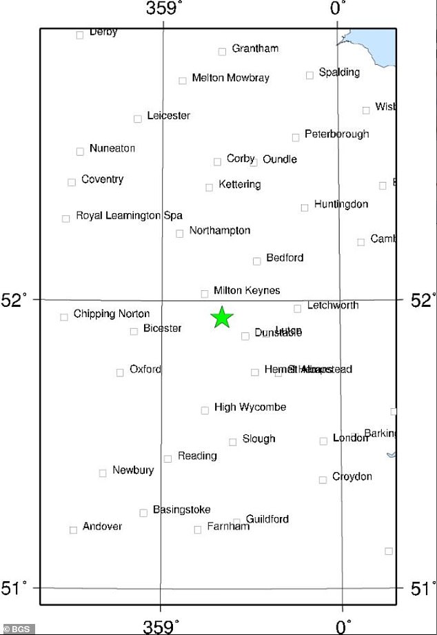 According to the BGS, the latest quake was reported about six miles deep and a little north of Leighton Buzzard.