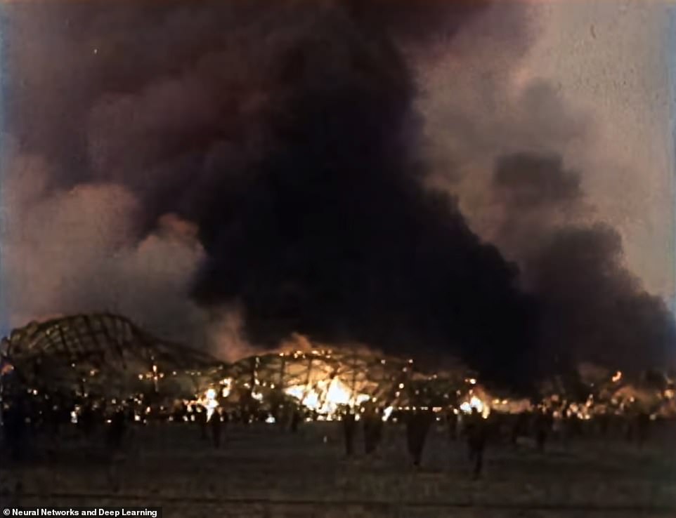 Werner Gustav Dohner was the last survivor of the Hindenburg disaster before his death in November 2019.  Picture: Firefighters and witnesses burned at Hindenburg