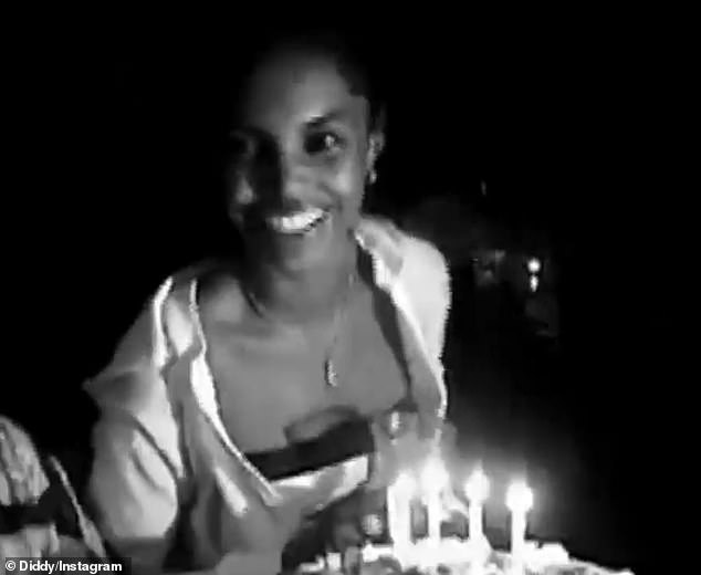 Beauty: Model-actress blowing birthday candles in clip