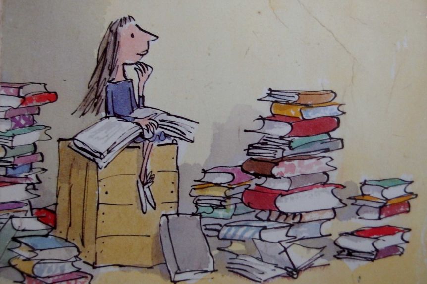 An example by Roland Dahl's Quentin Blake of Matilda
