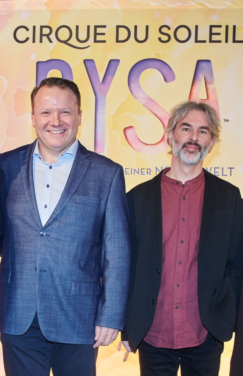 Finn Taylor, left, former show business director for Cirque du Soleil Global Touring, named World Volleyball CEO - Get Images