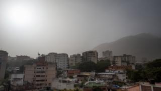 Dust particles are seen in Caracas, Venezuela, 21 June 2020.
