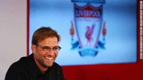 Klopp is unveiled as  Liverpool&#39;s new manager during a press conference at Anfield on October 9, 2015.