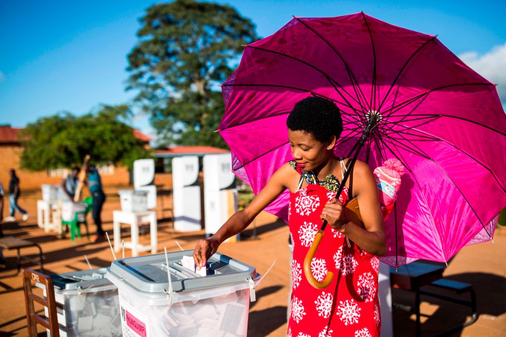 A woman voting in Malawi, 21 May 2019