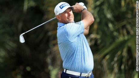 Westwood of England plays his shot from the seventh tee during the final round of the Honda Classic at PGA National Resort and Spa Champion course on March 01, 2020 in Palm Beach Gardens, Florida.