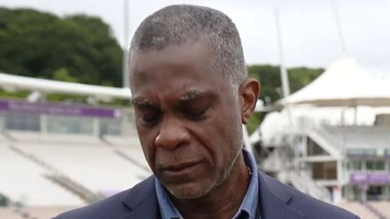 Former cricketer Michael Holding cried as he recalled the racism his parents had experienced. 