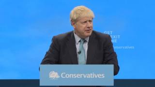 Boris Johnson speaks at the Conservative's 2019 conference