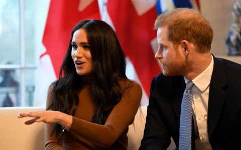 Prince Harry and Meghan Markle during their visit to Canada House in thanks for the warm Canadian hospitality and support they received during their recent stay in Canada