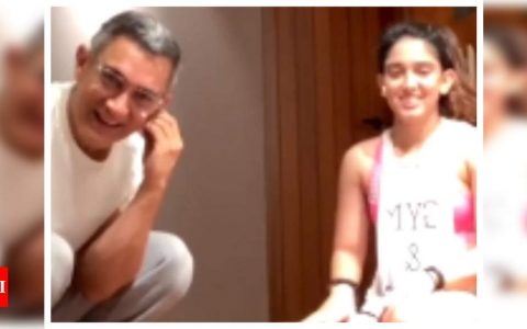 Watch: Aamir Khan crashes daughter Ira Khan’s live workout video and it is simply hilarious | Hindi Movie News