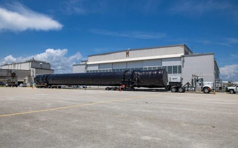 The Falcon 9 rocket for SpaceX's next NASA astronaut flight arrives at launch site (photo)