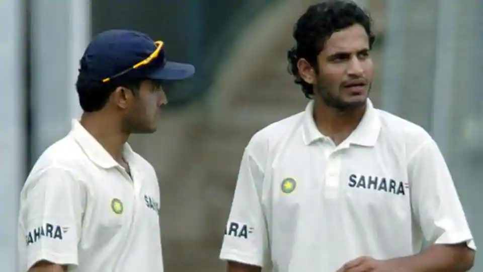 Sourav Ganguly and Irfan Pathan playing for India in 2004.