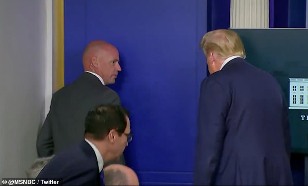 President Trump said he was escorted out because shots were fired at the White House