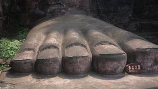 The feet of the Giant Buddha