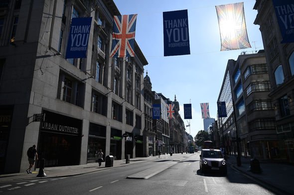 London's Oxford Street deserted during lockdown
