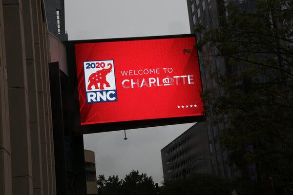 Republican delegates were arriving on Friday for their scaled-back convention in Charlotte, N.C.
