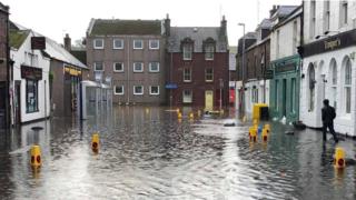 Stonehaven in Aberdeenshire saw flooding overnight