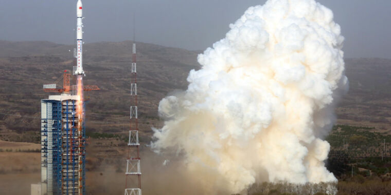 Another Chinese rocket landed near a school, creating a poisonous orange cloud
