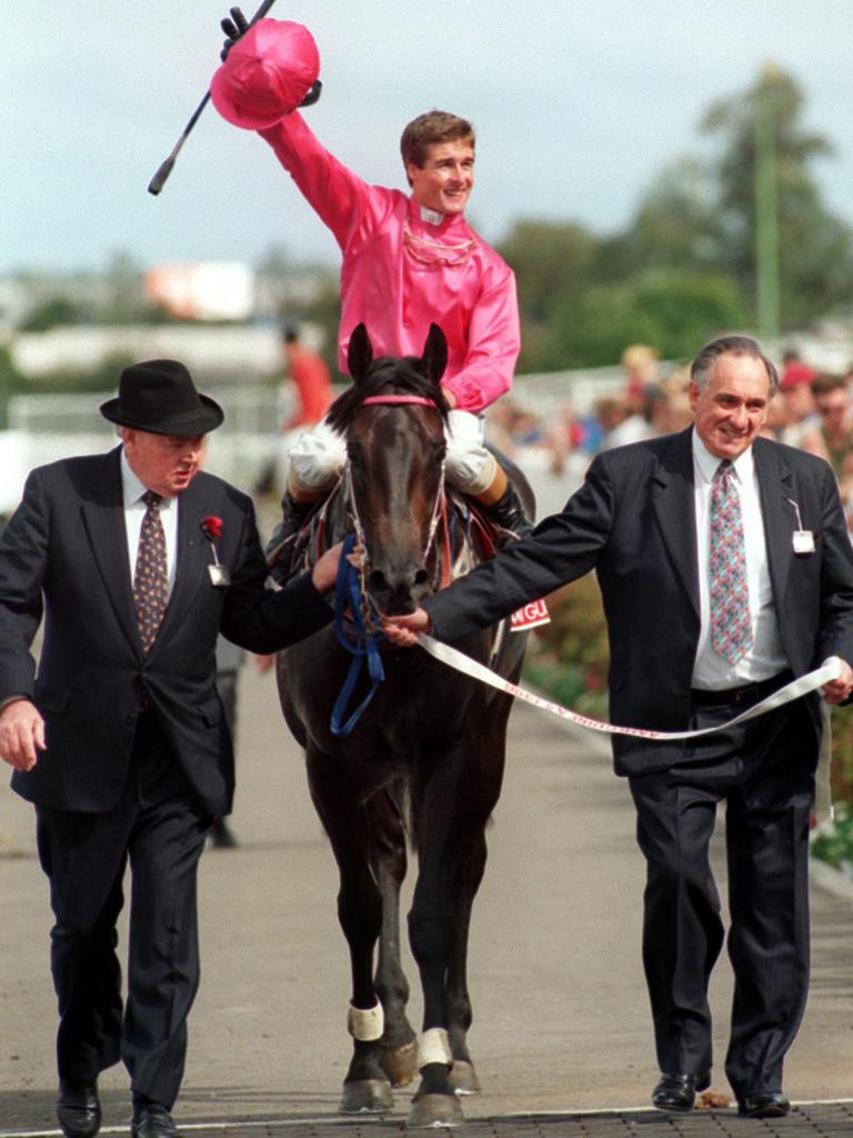 23/03/1996.  Race 5 returned to scale by owners Jack and Bob Ingam after winning Race 5, AAMI Guinness (formerly Rosehill Guinness) at Race Horse Octagonal, Rosehill, Jockey Darren Beedman.