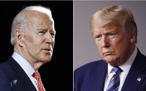 Former US vice president Joe Biden (left) and President Donald Trump