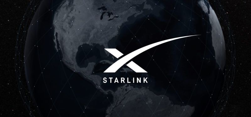 The Starlink logo is affixed to a stylized image of the earth.