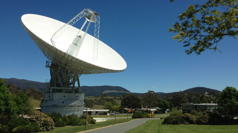The DSS 43 is a 70-meter-wide radio antenna at the Deep Space Network's Canberra facility in Australia.