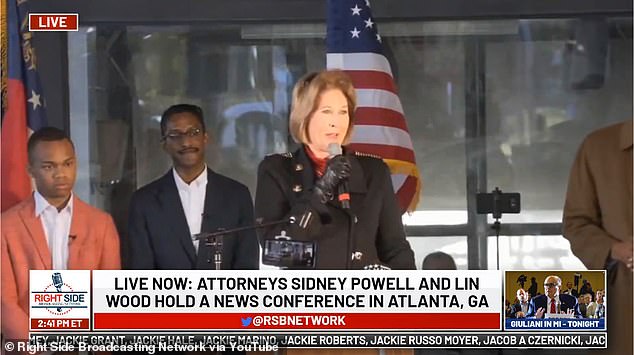 Wood spoke with attorney Sidney Powell, who spoke at a notorious Trump legal press conference in Washington last month.