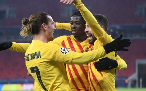 Antoine Griezmann scored again as Barcelona overtook Ferencvaros in the Champions League.