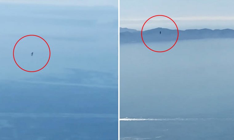 Un piloto de Los Ángeles finalmente logra filmar al misterioso hombre que vuela con una mochila propulsora