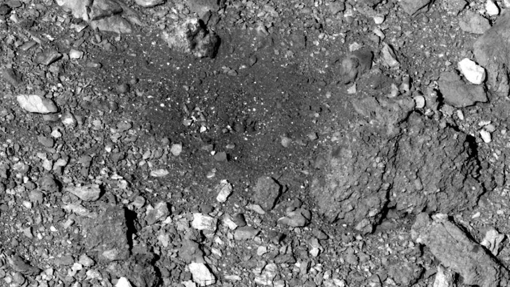 Location of OSIRIS-REX landing on asteroid Bennu.  Credit: NASA