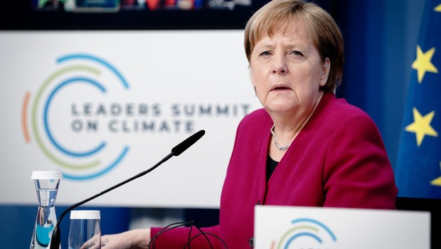During German Chancellor Angela Merkel International - and Virtual - Climate Summit on April 22, 2021 (Photo: Photo by KI Knietfeld - Pool / Getty Images)