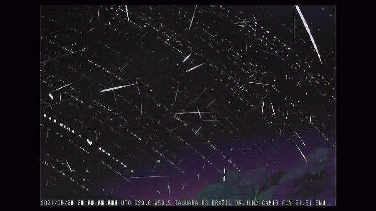 Heller-Jung Observatory - Overlaying images of the meteor shower created by the Heller-Jung Observatory at Takwara (RS) 