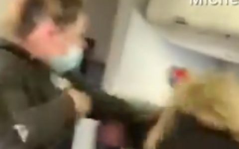 The hostess punches the passenger and loses two teeth.  world