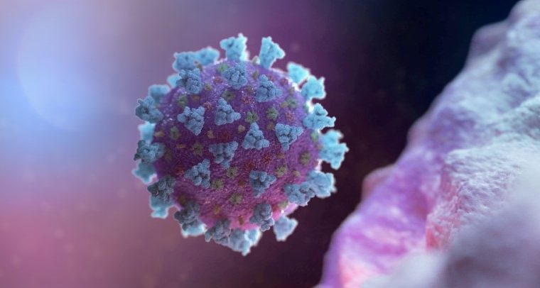 Ilustração em 3D representando o novo coronavírus
