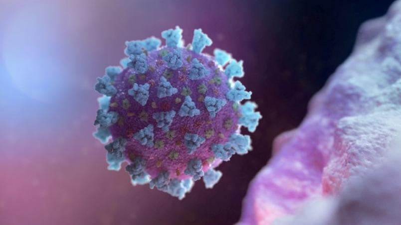 3D illustration representing the new coronavirus