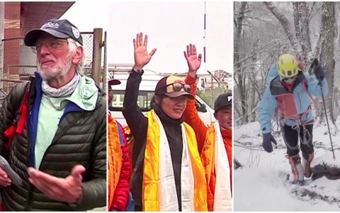 Alpinistas que quebraram recordes retornam do Monte Everest
