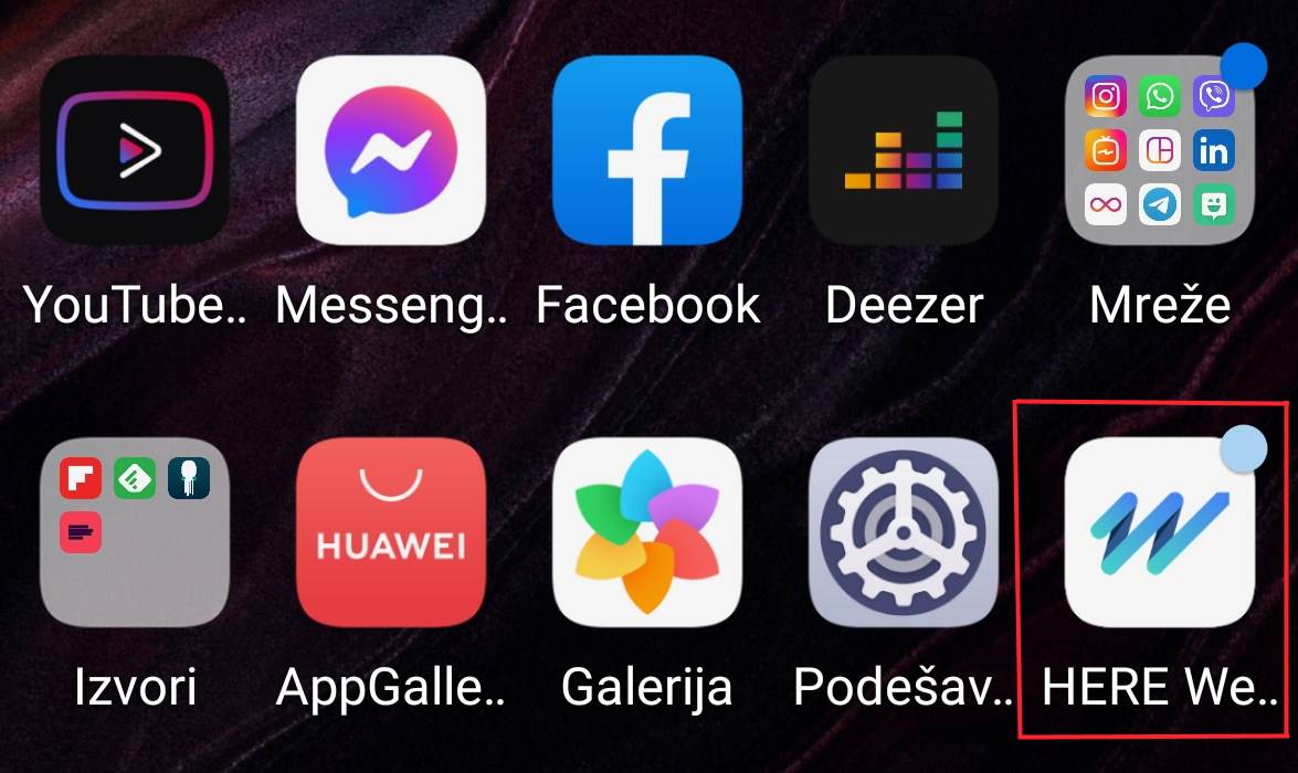 The app's recognizable gray HERE icon has also been changed