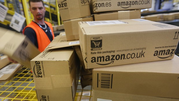 Amazon package on deposit in the UK.  (Photo: Sean Gallup/Getty Images)