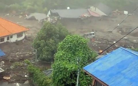 At least 19 people missing in Japan landslide;  Watch a video showing the strength of rain in the country.  world