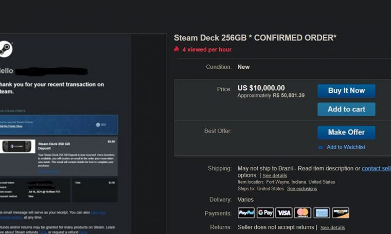 Scalpers Are Selling Steam Deck Stocks on eBay for Up to $10,000