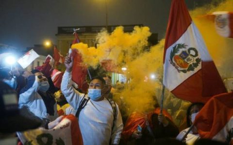 Supporters of Peruvian presidential candidate Keiko Fujimori protest the impending victory of leftist teacher Pedro Castillo in Lima, Peru Photo: Alessandro CINQUE / REUTERS