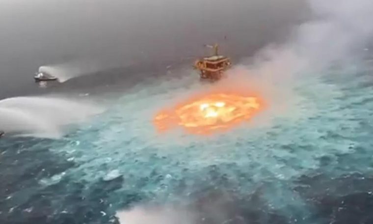 Fire breaks out in Gulf of Mexico after underwater pipeline breaks
