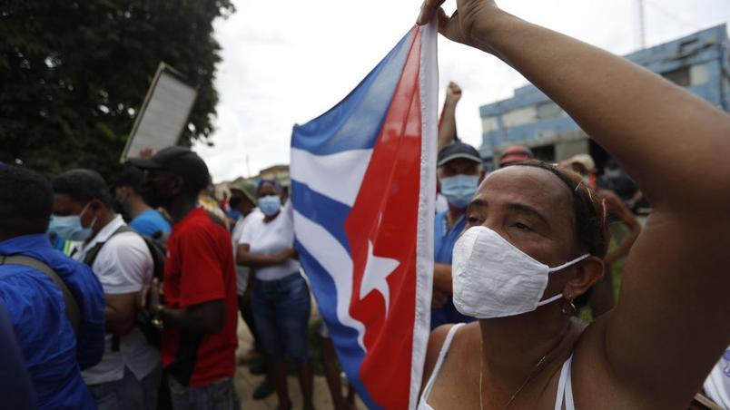 Supporters of the Cuban government also took to the streets after the protest