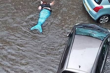 'Mermaid' floating in Glasgow wetlands