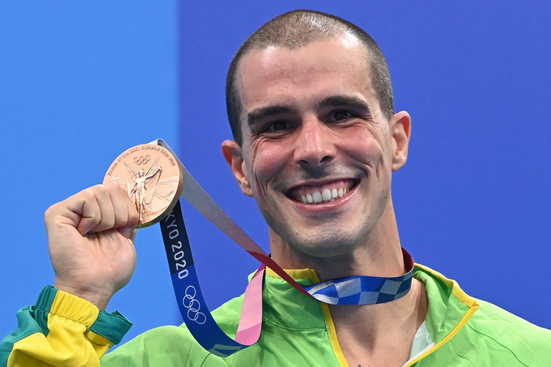 Bruno Freitas wins bronze in 50m freestyle - AFP