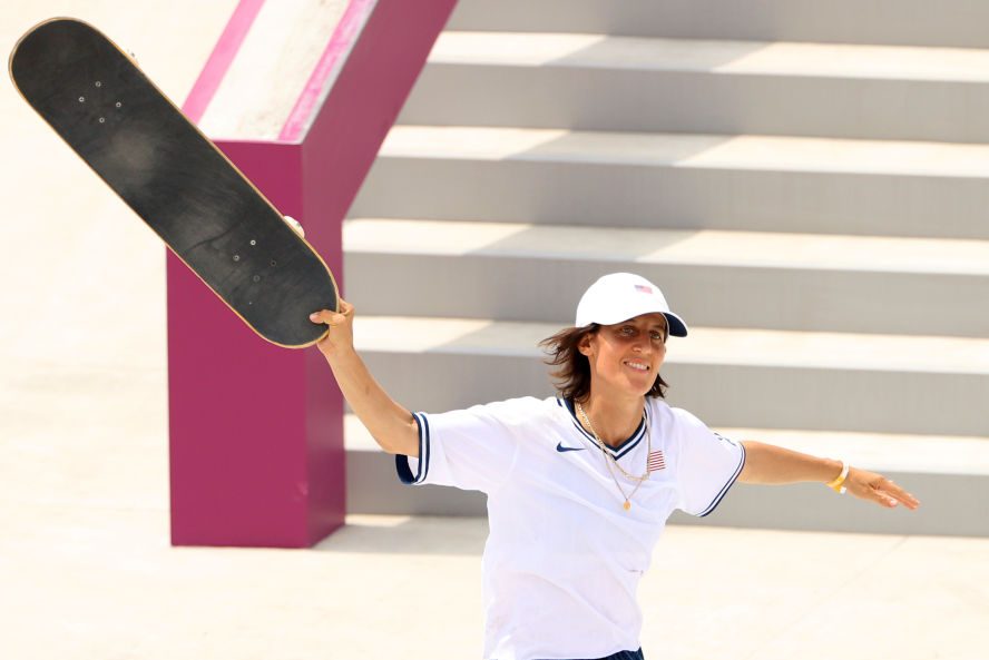 Alexis Sabalone from the United States at the Tokyo Olympic Skateboarding Event