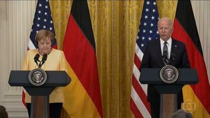 Biden and German Chancellor Angela Merkel meet in Washington, USA