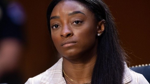 Simone Biles during testimony in the United States Senate on the Larry Nassar case investigation.  (Photo: Getty Images)