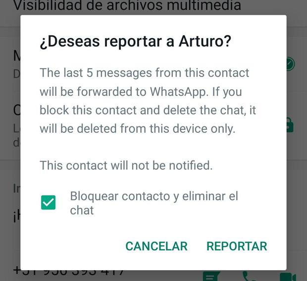 WhatsApp can record up to 5 messages if you report a user (Photo: Mag)