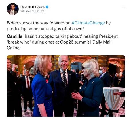 Film director Dinesh D'Souza posted that Biden himself was producing natural gas